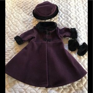 Retired American girl doll sugar plum winter dress coat